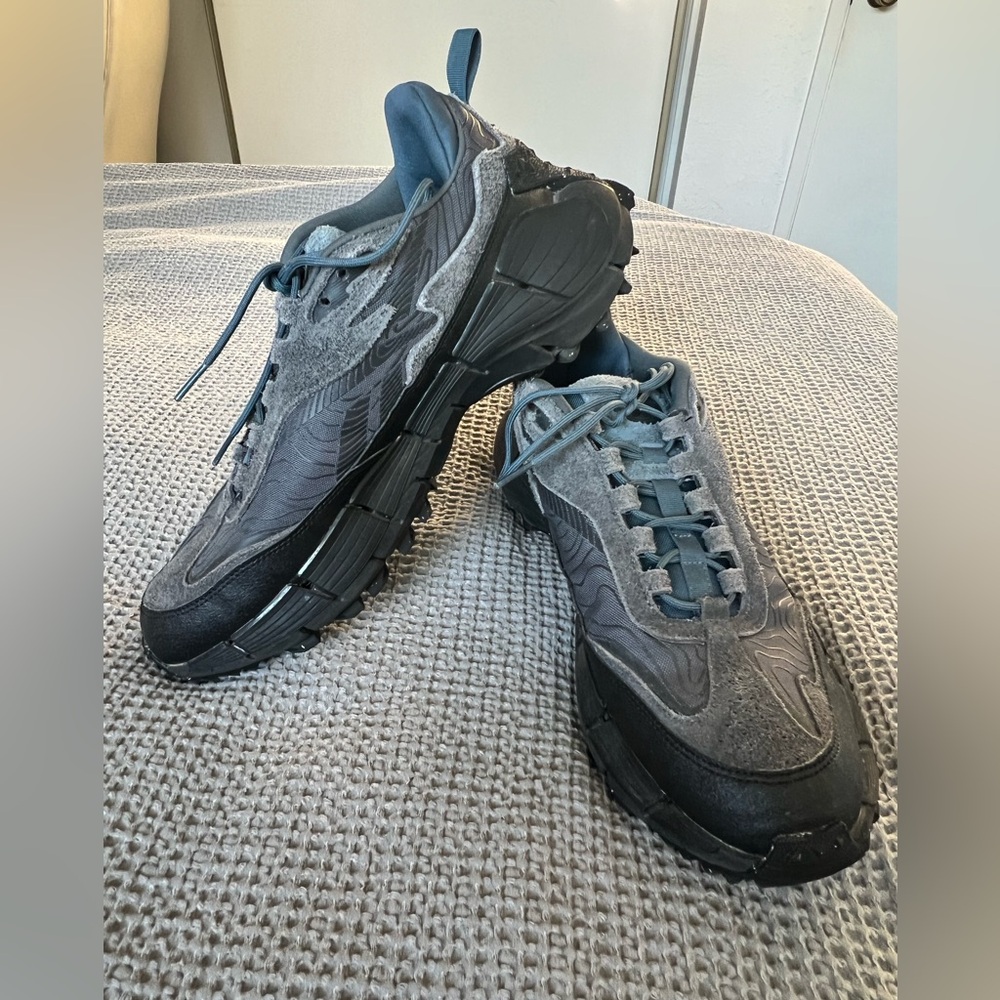 Reebok Zig Kinetica 2.5 Edge Men’s Leather Lifestyle Shoes Size 12 Grey Blue